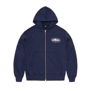 Pull Zippé Bleu Marine Corteiz Island